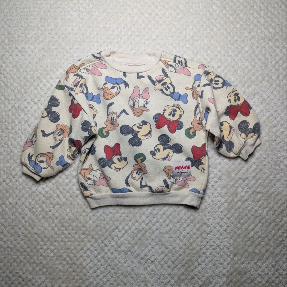 Disney Baby Minnie & Friends Sweatshirt | 24M | Neutral Cream